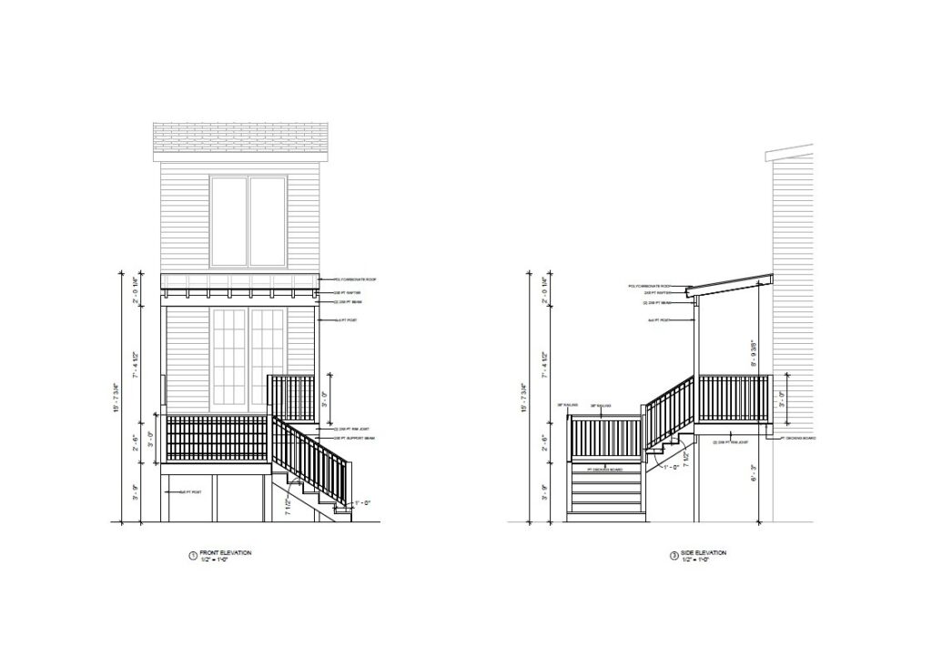 Elevation drawings shown to the customer before building